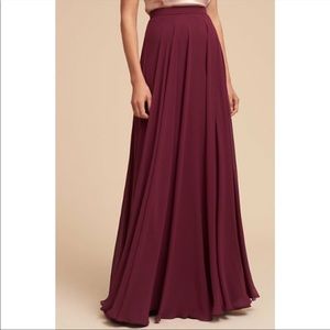 NEW Jenny Yoo Hampton Chiffon Maxi Skirt in Black Cherry sz 8